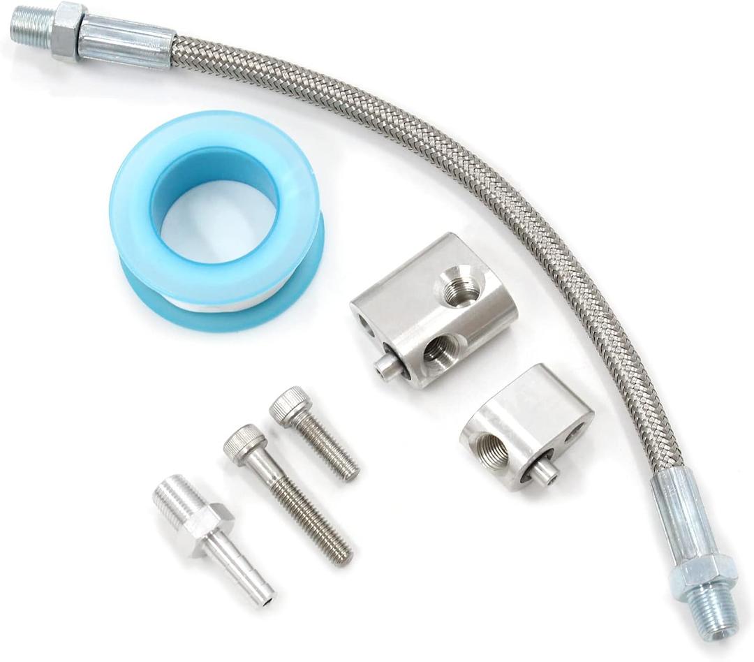 MSCRP LS Cylinder Head Coolant Steam Port Crossover Body Bypass Hose Kit Compatible with All GM LS Series LS1 LSX LM7 LR4 LQ4 LS6 L59 LQ9 LM4 L33 Engines