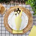 Fuutreo 100 Pcs Scalloped Cocktail Napkins Thick Paper Disposable Party Napkins Beverage Tissue for Wedding Dinner Birthday Supplies, 5 x 5 Inches(Yellow)