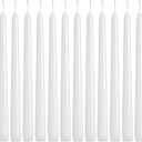36 Pack White Taper Candles, 7-8 Hours Burn Time, Unscented, Smokeless and Dripless, 0.8 x 10 Inch Dinner Candle Set for Household, Wedding, Party and Home Dcor Candlesticks