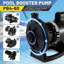 PB4-60 Booster Pump, 3/4 HP Fit for Polaris 180 280 380 480 3900 Pressure Side Pool Cleaners, 230/115V 60HZ - Replace for PB460 Polaris Pool Booster Pump