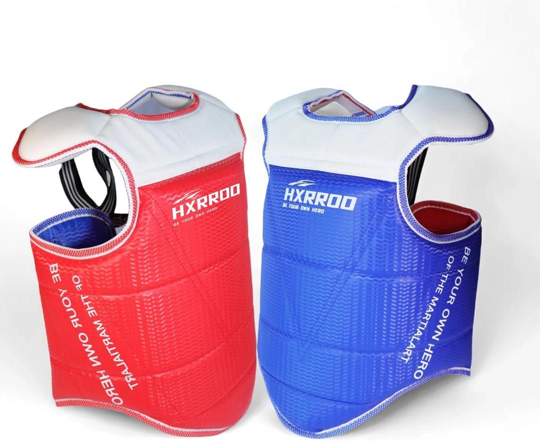 HXRROD Martial Arts Chest Guard, Red and Blue Reversible, Protective Training Equipment (2#)