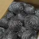 Yinkin 100 Pieces Stainless Steel Scrubber Bulk Steel Wool Scrubber Metal Sponge Wire Scouring Pad Heavy Duty Clean Dish Pot Pan and Oven for Kitchen, Bathrooms, and More (Silver)