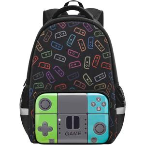 School Backpack for Boys,Gamer Backpack for Boys Kids Elementary Middle School Student,17 Video Game Bookbag Travel Back Pack For Boy Kids Teen (Green&teal-backpack Only)