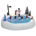 MerryPulse Christmas Village Teacup Ride, Lighted Animated Musical Spinning Teacups Winter Snow Village Indoor Decorations for Adults and Kids Gift
