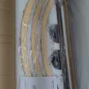 Farmhouse Wagon Wheel Chandelier 47" Wooden Rustic Light Fixtures 18-Light Wood Round Chandelier for Foyer Living Room Entryway Dining Room (Natural)