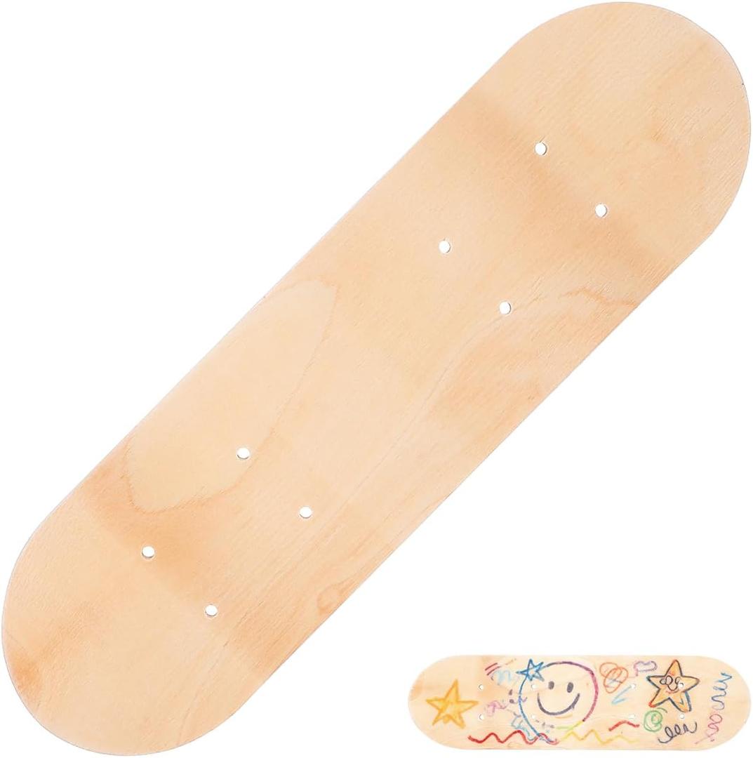 Beginner Kid Skateboard Hand-Painted Skateboard Painting Unfinished Decks for DIY 7 Ply Skate Deck DIY Longboard Wooden Graffiti Child