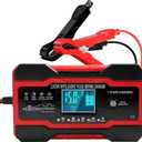 8-Amp Car Battery Charger,12V and 24V Fully Automatic Smart Battery Charger,Battery Desulfator with Temperature, Trickle Charger for Car Truck Motorcycle Lawn Mower Boat