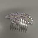 Missgrace Silver Sparkling Leaf Bride Wedding Hair Comb Rhinestone Crystal Bridal Headpiece Hair Accessories for Women
