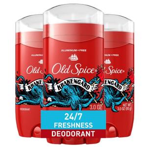 Old Spice Aluminum Free Deodorant for Men, 24/7 Odor Protection, 24/7 Freshness & Lasting Scent, Krakengard Scent, 3.0 oz (Pack of 2)