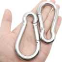 Spring Snap Hook Carabiner, 304 Stainless Steel Snap Hook Heavy Duty Carabiner Clip for Carabiner Outdoor, 2 Pack