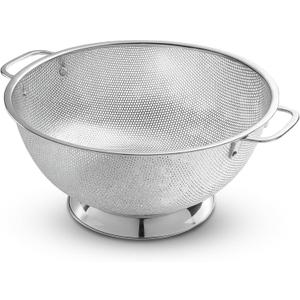 Bellemain Colander for Kitchen  5 Qt Stainless Steel Strainer with Handle - 18/8 Pasta Strainer Bowl for Pasta, Spaghetti, Vegetables, Fruit, and Pot Draining - Stainless Steel Colander