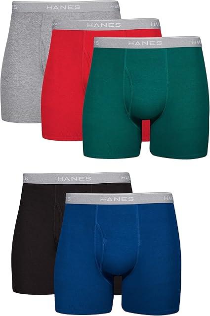 Hanes Mens Underwear Briefs, Cool Dri Moisture-wicking Cotton No-ride-up For Men, M5 Pack - Assorted, Large US