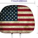 2 Pack Headrest Covers for American Flag, Seat Cover Accessories oft Black Fabric Car Headrest Protector Universal Fit to All Car/Truck Models (American Flag)