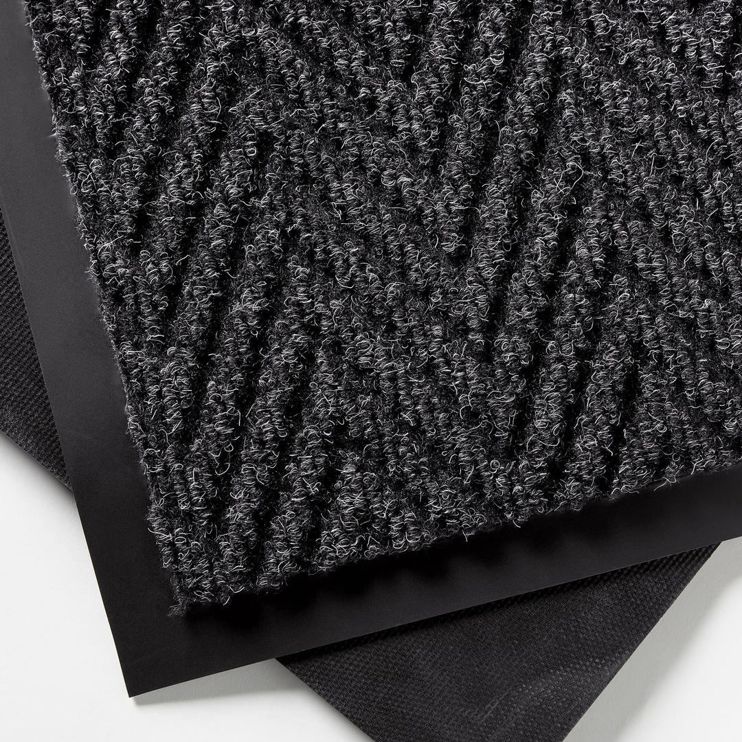 Brush Step Carpeted Indoor/Outdoor Entrance Mat for Home or Office, 3' X 5', Absorbent Slip Resistant Heavy Duty Entry Mat, Charcoal