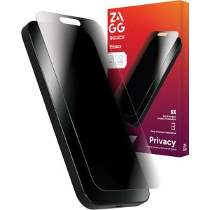 ZAGG Glass Elite Privacy Screen Protector for iPhone 16 Plus / 15 Plus - 2-Way Privacy Filter, Ultra-Strong Tempered Glass, 5X Stronger, Smudge-Free, Easy Install, InvisibleShield, Recycled Content