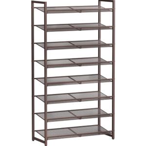 8Tier Metal Tall Shoe Rack,Large Shoe Rack for Closet,entryway,Garage, with Adjustable Flat or Angled Shelves, Hold 32-40 Pairs Shoes