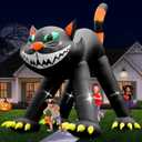 14FT Giant Halloween Inflatable Black Cat, Blow up Halloween Decoration Built-in 7 LED for Halloween Decoration Outdoor Indoor Home Party Supplies Halloween Lawn Decor