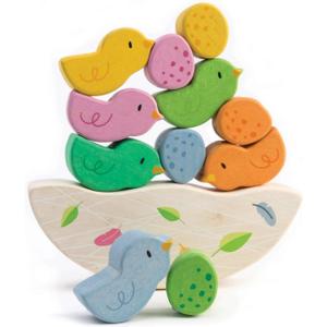 Tender Leaf Toys - Rocking Baby Birds - 12 Piece Balance Toy - STEM Toy - Early Learning to Develop Strategic Thinking and Fine Motor Skills - Wooden Toy Stacker & Balance Educational Game - Age 18m+