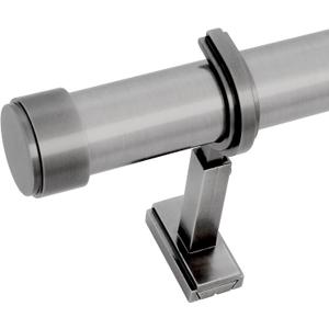 BlastHome® Non-Adjustable Luxury Curtain Rods for Windows, 1 ¼” Rod Set, 7 foot Fixed Length (Two Rods Connect for a Seamless Look), Gunmetal/Pewter