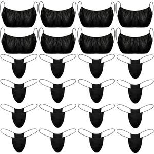 Vabean 225 Pieces Disposable Bras and Panties for Spa Disposable Women Underwear Set Included 75 Bra 150 Thong Panties (Black)