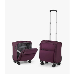 Hanke 16 Inch Underseat Carry On Luggage with Spinner Wheels Airline Approved, Small Rolling Suitcase Softside Underseater Lightweight TSA Travel Roller Suitcase Carry-On Bag (Purple)