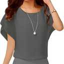 VIISHOW Women's Summer Loose Casual Short Sleeve Chiffon Top T-Shirt Blouse MEDIUM