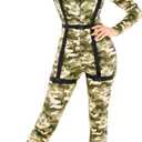 Morph Army Women Costume Womens Army Costume Bodysuit Camo Paratrooper Costume For Women Halloween Swat Costume For Woman (Small)
