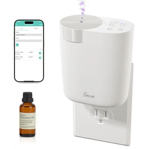MQLMF Plug in Diffuser - 800 Sq Ft,No Wobble Design,Secure Wall Fit,Timer Control&Scent Intensity Button,Bluetooth APP,Waterless Scent Diffusers Home,Essential Oil Plug in Wall Diffuser – White