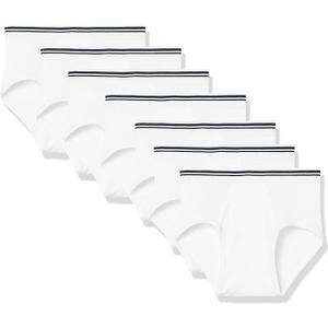 Amazon Essentials Men's Cotton Tag-Free Breathable Briefs Underwear, Multipacks, Medium, White 