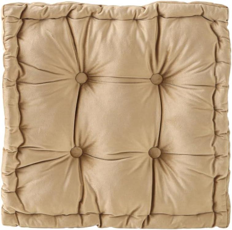 vctops Chair Cushion for Dining Chair, Soft Velvet Square Seat Cushion with Ties Cozy Indoor Chair Pad Cushion for Office Kitchen Dining Room (Khaki,16"x16")