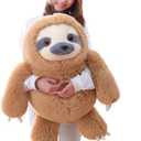 Winsterch Giant Stuffed Animal, Big Sloth Stuffed Animals Plush Sloth Toy Large Stuffed Sloth Animal Gift for Kids,Boy,Girls, (Brown,27.5 in)