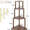 Bamworld Corner Plant Stand with Grow Lights 4-Tier Plant Stand Indoor Wood Plant Stand with Grow Light Tall Shelves Garden Decor for Living Room Balcony