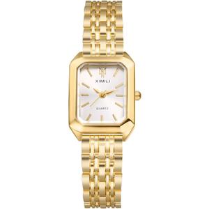 Avaner Women's Bracelet Square Watches: Gold Silver Stainless Steel Strap Analog Quartz Elegant Wrist Watches