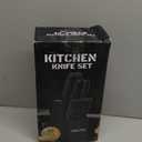 12 Slot Kitchen Knives Block, Natural Wood Knife Holder without Knives Hard Wood Countertop Knife Storage with Built-in Knife Sharpener - Black