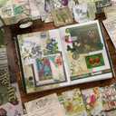 Scrapbooking Supplies Kit, Vintage Botanical Aesthetic Scrapbook Kit for Bullet Junk Journal, Stationery, A6 Grid Notebook, Flower DIY Journaling Supplies, Birthday Craft Gift for Teen Girl Women