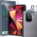 Ferilinso Designed for iPad Pro 11 Inch Screen Protector Accessories 2022 2021 2020 2nd 3rd 4th Generation 2 Pack Tempered Glass with 2 Pack Camera Lens Protector Suitable for Apple Pencil Face ID