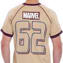 Marvel Men's Athletic Jersey Shirt V-Neck T-Shirt (Brown)