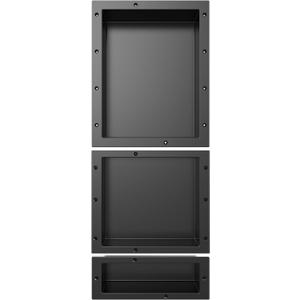 Shower Niche SMC Material 40(20+14+6) X16in Niche for Shower Wall Shower Niches Ready for Tile Shower Niche Shelf Black