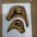 2 Pcs Ceramic Small Bird Figurines Modern Animal Statues for Home Room Decor and Bedroom Decor and Bookshelf Display (Gold)