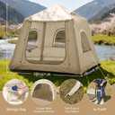 Inflatable Tents for Camping,Easy Blow Up Tent with Hand Pump,4 Seasons Waterproof Air Inflatable Camping Tent House for Family Weekend Camping, 2-3 Person/Beige, 87"L x 87"W x 77"H