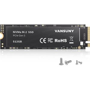 Vansuny 512GB NVMe M.2 Internal Solid State Drive PCIe 3.0 TLC M.2 SSD 3D NAND 2280 Speed up to 3400/2900MB/s Internal Solid State Hard Drive PCIe SSD