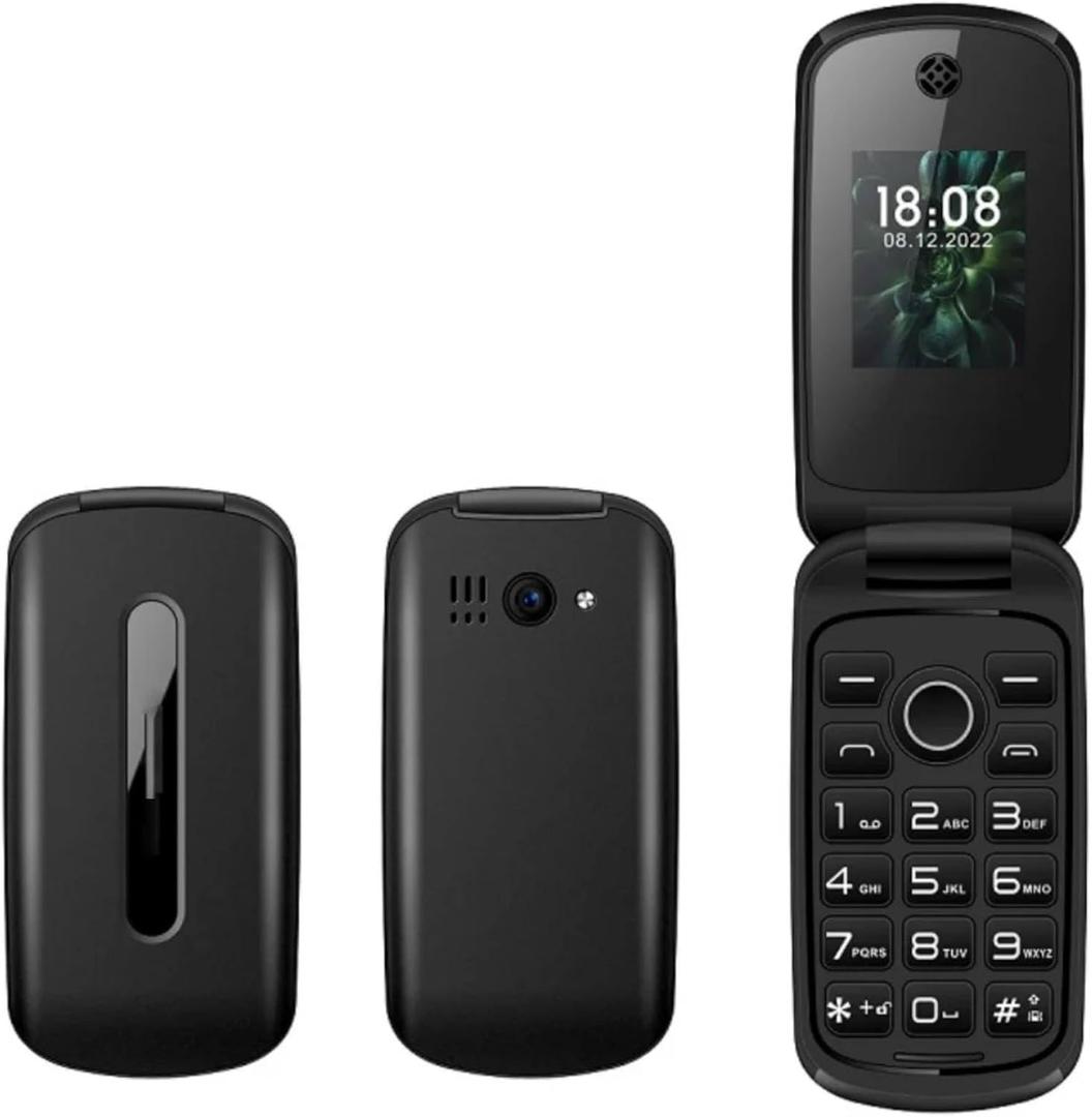 ASHATA F4 Senior Flip Phone, 2G SOS Big Mobile Phone with Powerful Flashlight, 1.77 Screen, Dual SIM, High Volume, Basic Cell Phone for Elderly, 1200mAh Battery, Easy to Use (US)