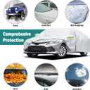 Car Cover Custom Fit for Toyota Camry 1996-2026, for Honda Accord 2001-2026, Waterproof All Weather for Automobiles Full Exterior Cover Rain Sun UV Protection with Door Zipper