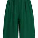 PRETTYGARDEN Spring Two Piece Sets For Women 2025 Ribbed Knit Crew Neck Sleeveless Tank Tops Wide Leg Pants Casual Lounge Set (Green,Small)