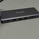 USB C Laptop Docking Station, 14 in 1 Type C Hub Multiport Adapter Dongle with 3 Monitors Compatible for MacBook/Dell/HP/Lenovo Laptops (Dual HDMI, VGA, PD, Ethernet, SD/TF, USB C/A Ports, Mic/Audio) (Grey)