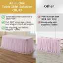 Pink Tulle Tablecloth for 6 Ft Rectangle Tables 6-Pack, Ideal for Weddings
