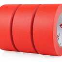 BOMEI PACK Red Painters Tape 2 inch Wide, 3 Rolls Red Masking Tape 2 inch x 60 Yards (180 Total Yards) Residue-Free Painting Tape for Labeling, DIY Crafting, Decoration and School Projects