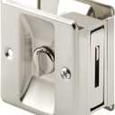 Prime-Line N 7239 Pocket Door Privacy Lock with Pull - Replace Old or Damaged Pocket Door Locks Quickly and Easily  Satin Nickel (Single Pack) (1 Pack)