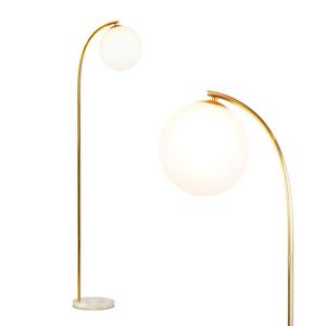 Brightech Luna Drop 75 in. Antique Brass Modern 1-Light LED Energy Efficient Floor Lamp with Frosted White Glass Globe Shade FL-LNDRP-BRS