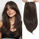 Molefi Hair Topper, 18 Inch Long Layered Toppers for Women with Thinning Hair, Add Volume Synthetic Wiglets Pieces For Women 6.5"×6.5" Large Base for Daily Use(Soft brown)